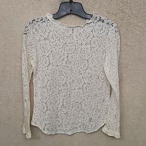 Medium, white, floral lace top